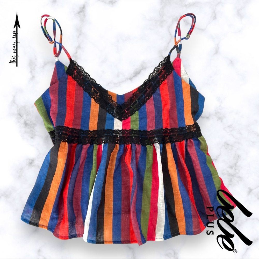 BEBE PLUS Striped Summer Tank